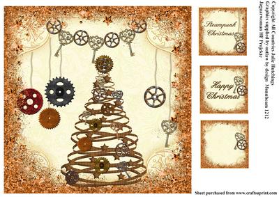 Steampunk Christmas Tree Card Topper