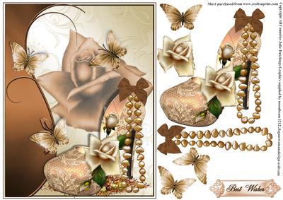 Cream Lace Shoes with Coffee and Cream Frame