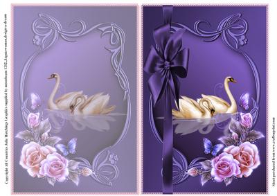 Beautiful Two Swans Quick Card