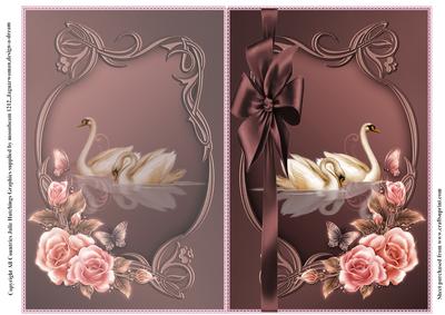 Two Swans in Mocha Quick Card