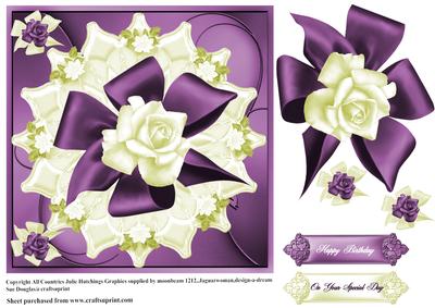 Purple and Cream Rose Topper