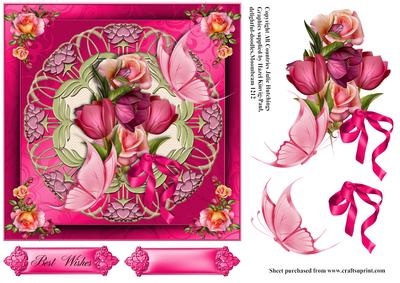 Pretty Pinks Floral Card Topper