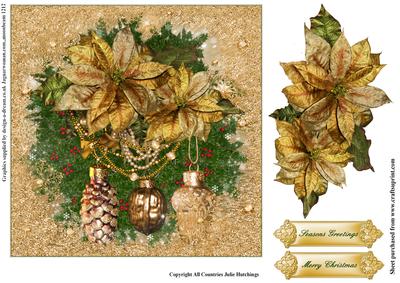 The Golden Poinsettia Card Topper