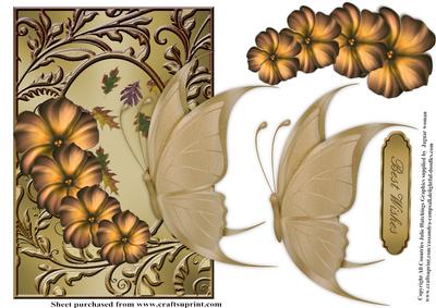 Butterfly in a Swirl Frame Card Front