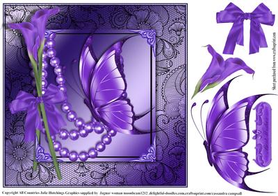 Lily Flutters and Pearls Card Topper