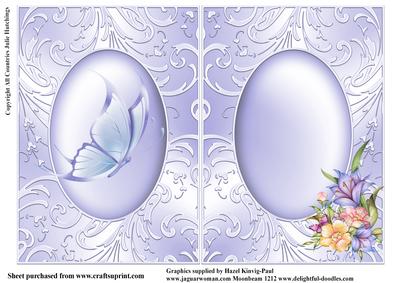 Insert to Powder Blue Floral Card Front