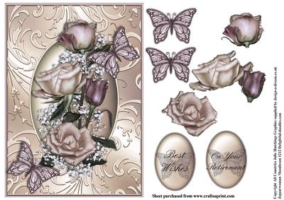 Roses and Baby Breath in Gorgeous Shimmering Frame