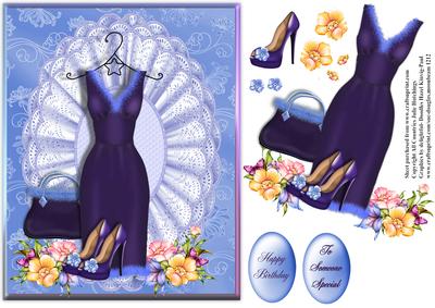 The Purple Dress and Shoes Card Topper