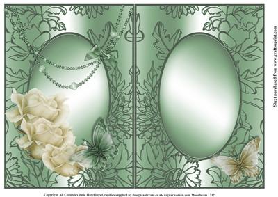 Insert to Cream and Green Butterfly Card Front