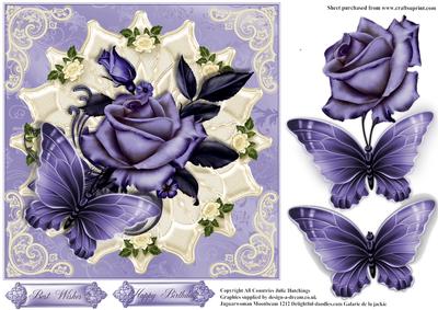 Purple Rose Card Topper