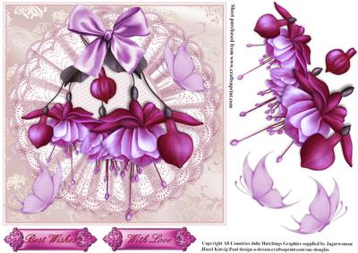 Beautiful Fushia's in Pink Card Topper
