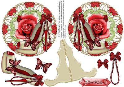 Gorgeous Cream and Red Shoe Plate Style Card
