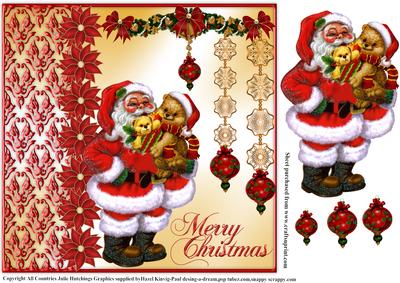 Merry Christmas Santa and Teddies