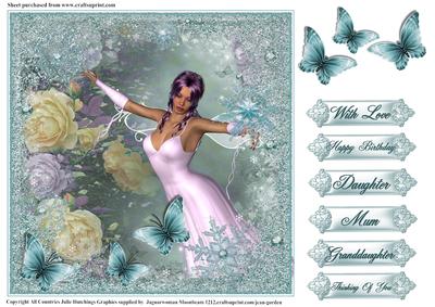 Fairy Wishes in Blue Card Topper
