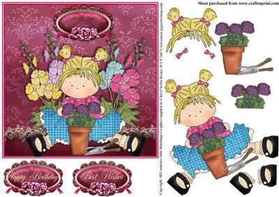 Flower Girl Card Topper