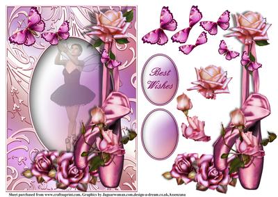 The Ballet Shoes in Shimmering Frame Card Front