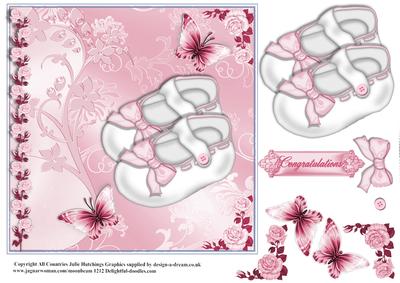 Gorgeous Baby Congratulations Shoe Card Topper