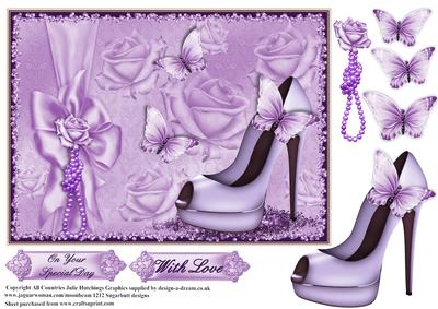 The Butterfly Shoe in Lilac Card Topper