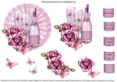 Pink Champagne Wedding/anniversary/congratulations