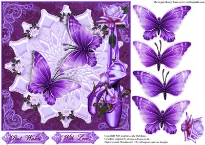 Ballet and Butterfly's Card Topper