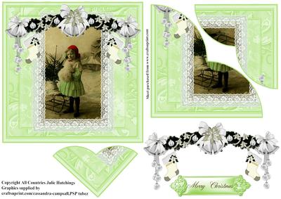 Vintage Cute Girl Merry Christmas Card Topper