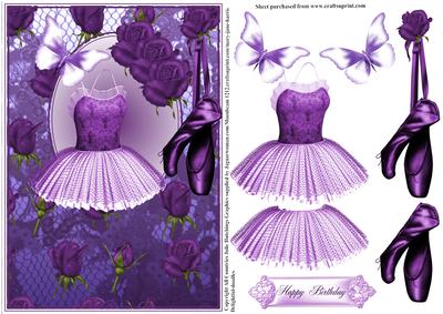Purple Tutu,ballet Shoes and Roses