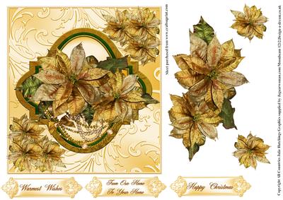 Golden Poinsettia Card Topper