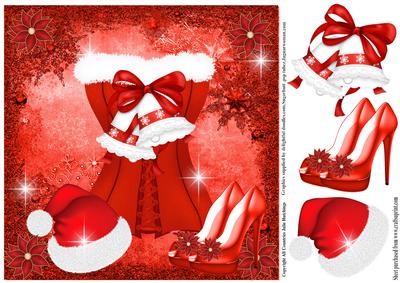 Mrs Claus Christmas Card Topper