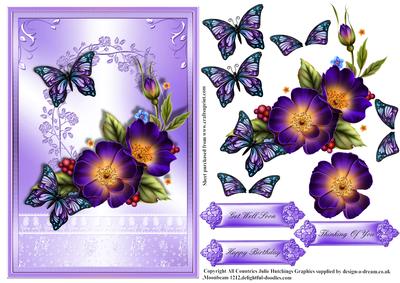 Beautiful Purples Flora in Shimmering Frame