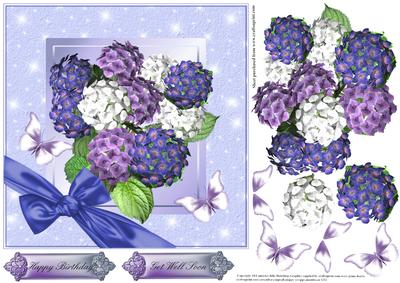 Beautiful Hydrangeas Get Well/birthday Card Topper