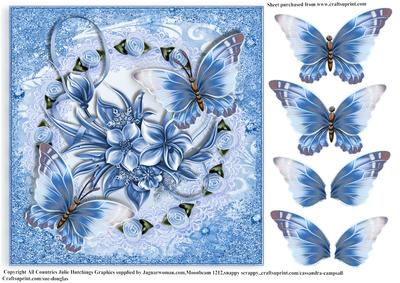 Winter Butterfly's Card Topper