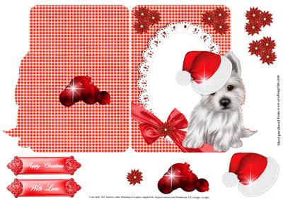Shaped West Highland Terrier Christmas Card