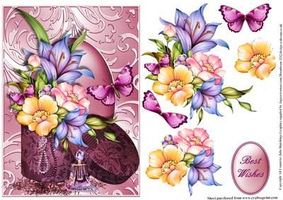 Beautiful Flowers in a Hat Box Card Front