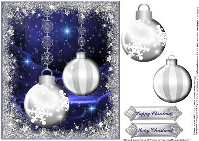 Christmas Baubles Card Front/topper