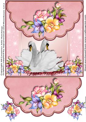 Two Swans Envelope Style Card Topper