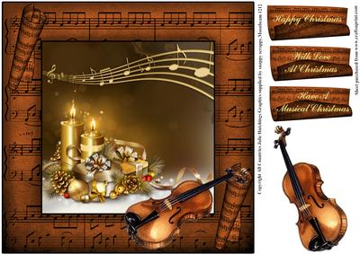 Have a Musical Christmas Violin 8x8