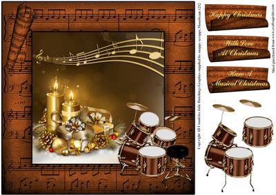 Have a Musical Christmas Drum Card Topper