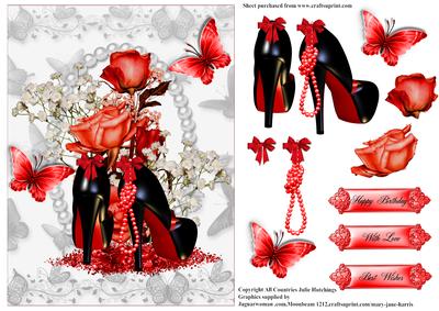 Those Red and Black Shoes Card Topper