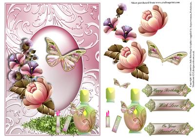 The Pink Perfume Bottle Card Front