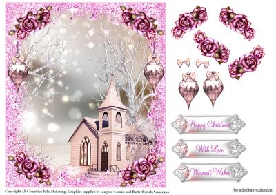 Christmas Midnight Mass Church Scene Topper
