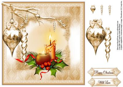 Candles in Gold Shimmer Frame