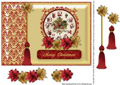 Twelve Days of Christmas Clock Card Front