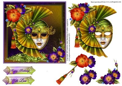 Beautiful Masquerade in Golds and Purple