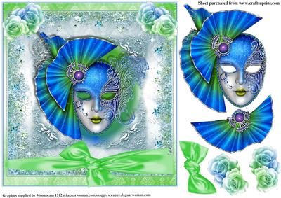 Gorgeous Masque in Striking Blues and Greens Topper
