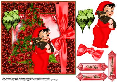 Little Child on Christmas Eve Card Topper