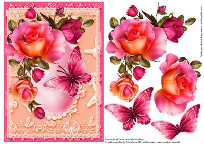 Stunning Flutters and Roses in Pink and Peach