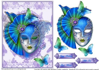 Stunning Blue Masque on Flutters