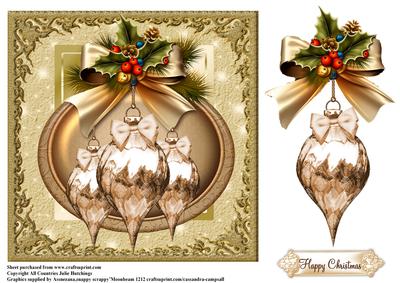 The Golden Baubles Card Topper