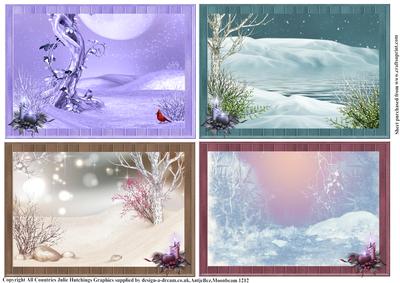 4 Winter Scene Toppers