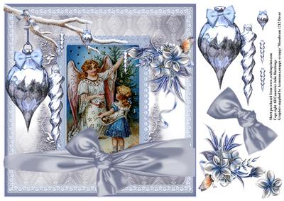Vintage Angel and Child Card Topper